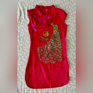 Chinese brocade qipao dress for girls